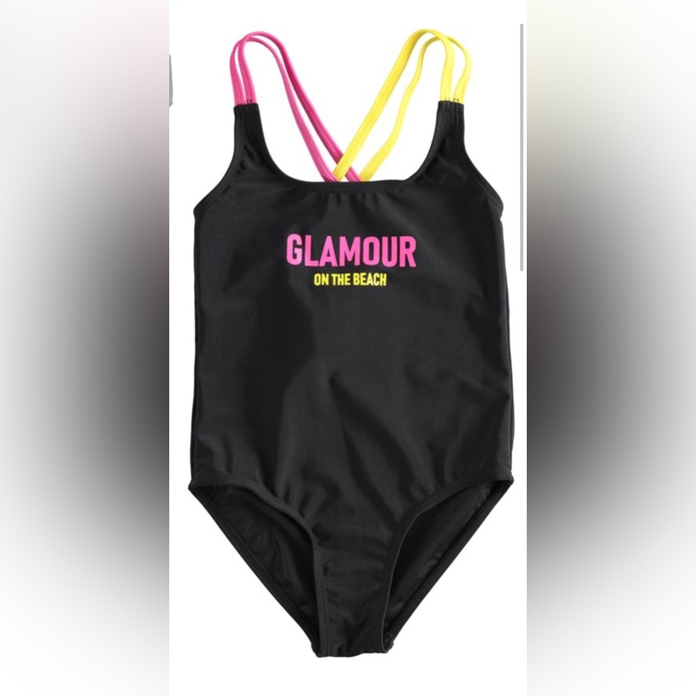 Children's one piece black swimsuit iDO size 16 yrs